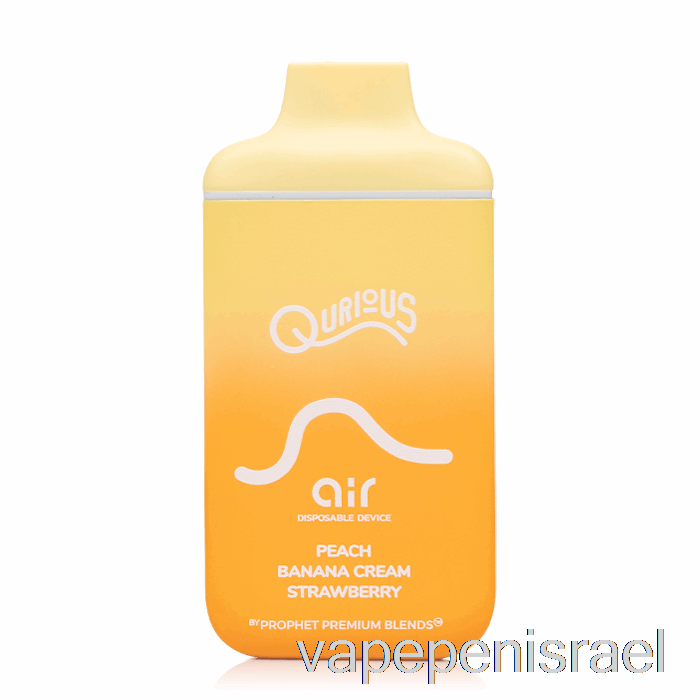 חד פעמי Vape Israel Qurious Air 6000 חד פעמי קרם בננה אפרסק תות שדה